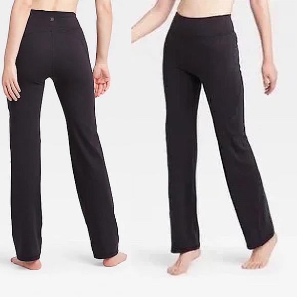 New Women's Contour Power Waist Mid-Rise Straight Leg Pants Black XS Long - Picture 15 of 15